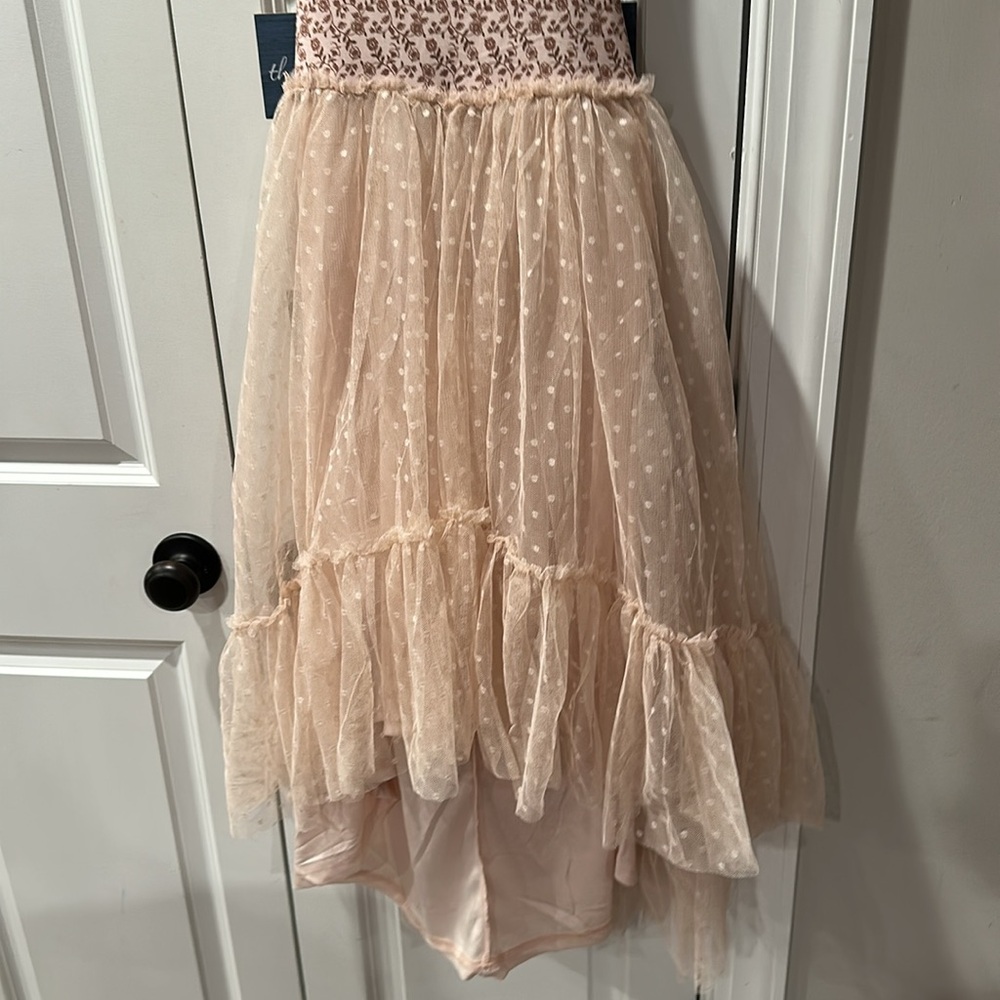 Pink Asymmetrical High-Low Halter Sundress - Picture 3 of 6